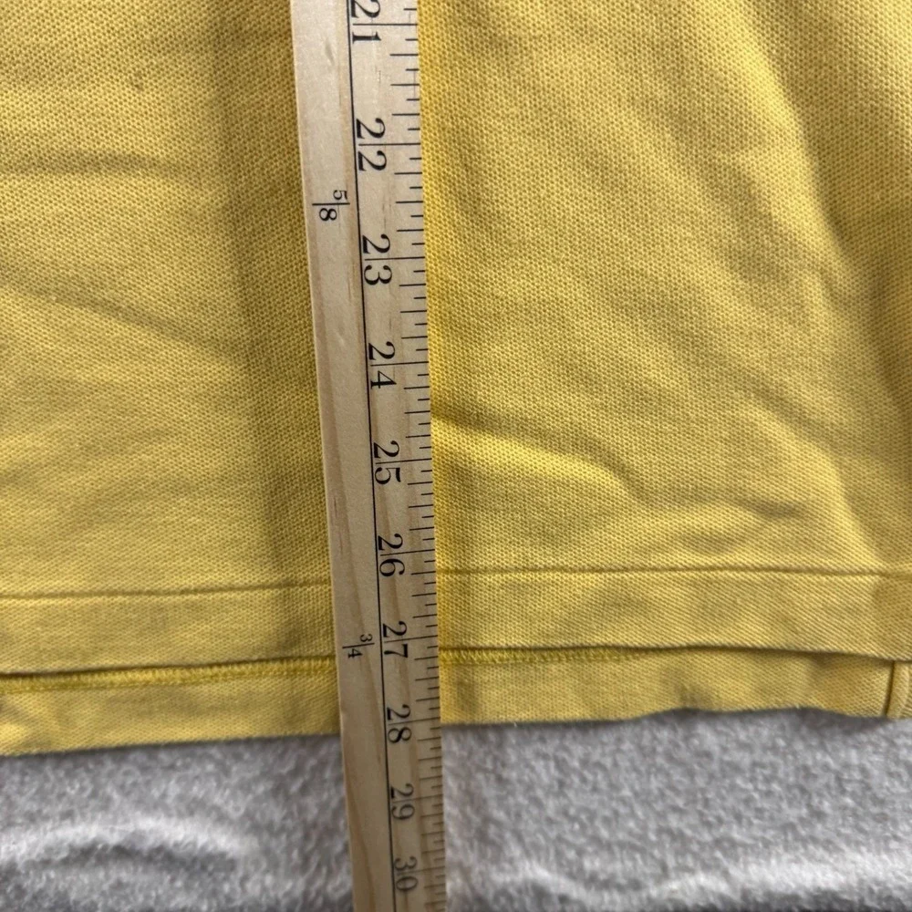 LL Bean Polo Shirt Mens Medium Yellow Good Cotton Pique Short Sleeve 233437